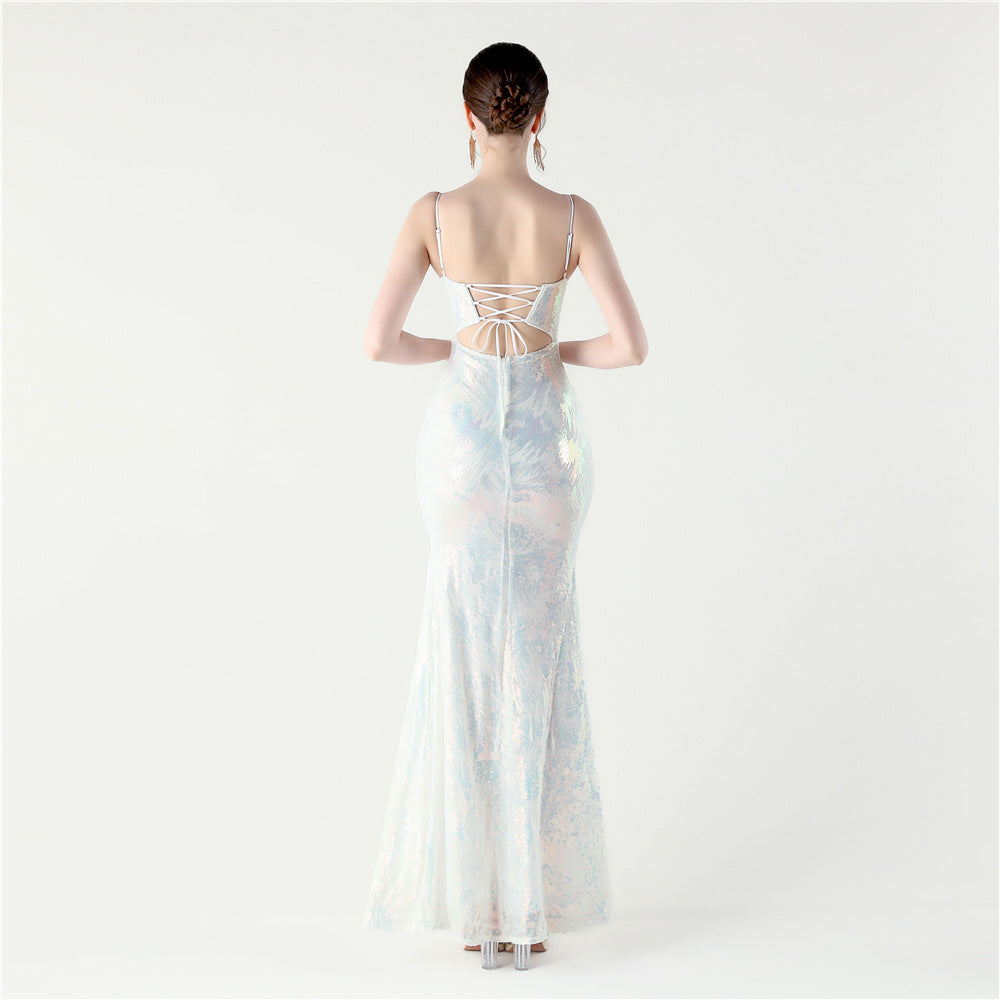 Magic White Fairytale Embellished Floral Dress