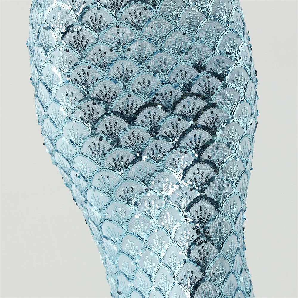 Icy Fishtail Elegance Gown