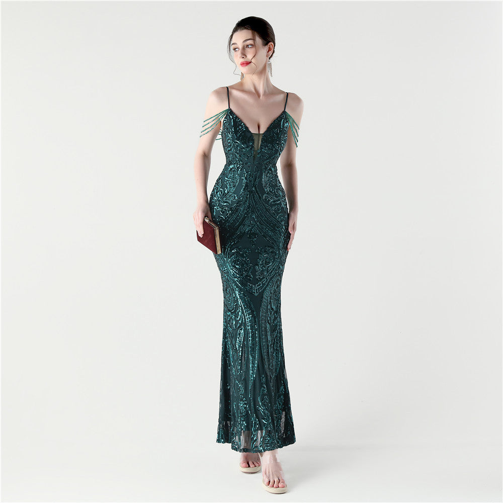 Celestial Glow Fishtail Gown