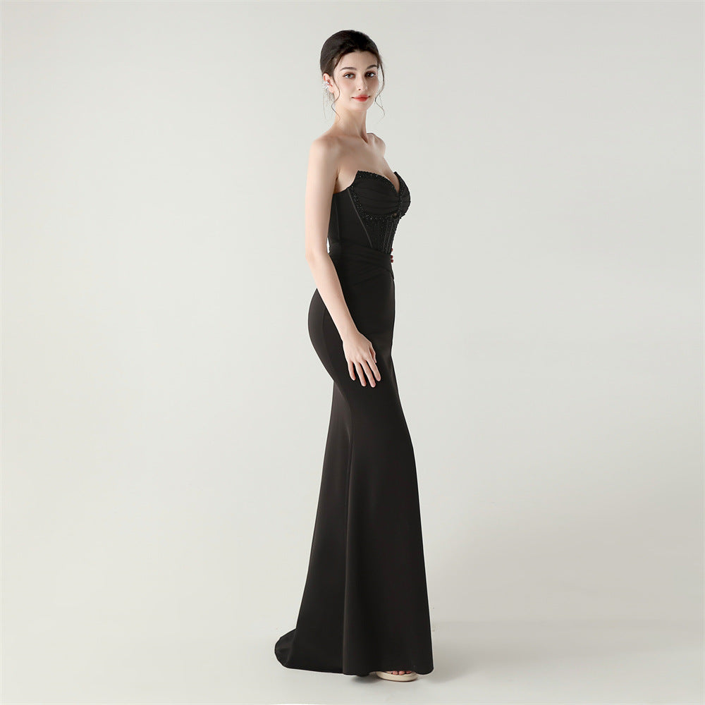 Midnight Pleated Allure Gown