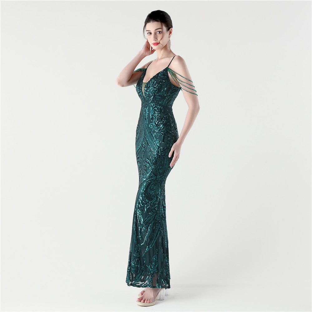 Celestial Glow Fishtail Gown