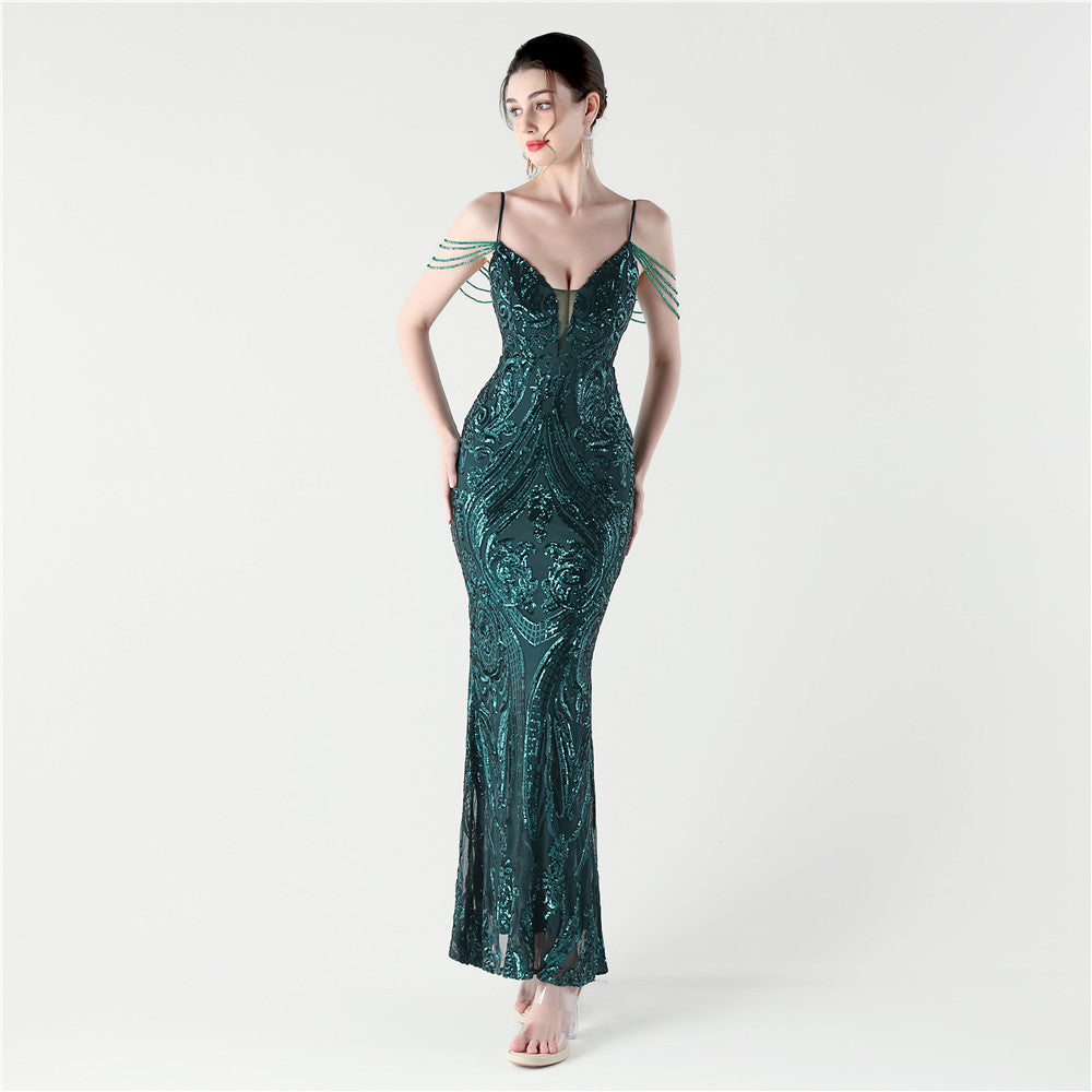 Celestial Glow Fishtail Gown