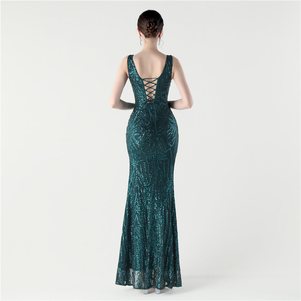 Backless Allure Fishbone Gown