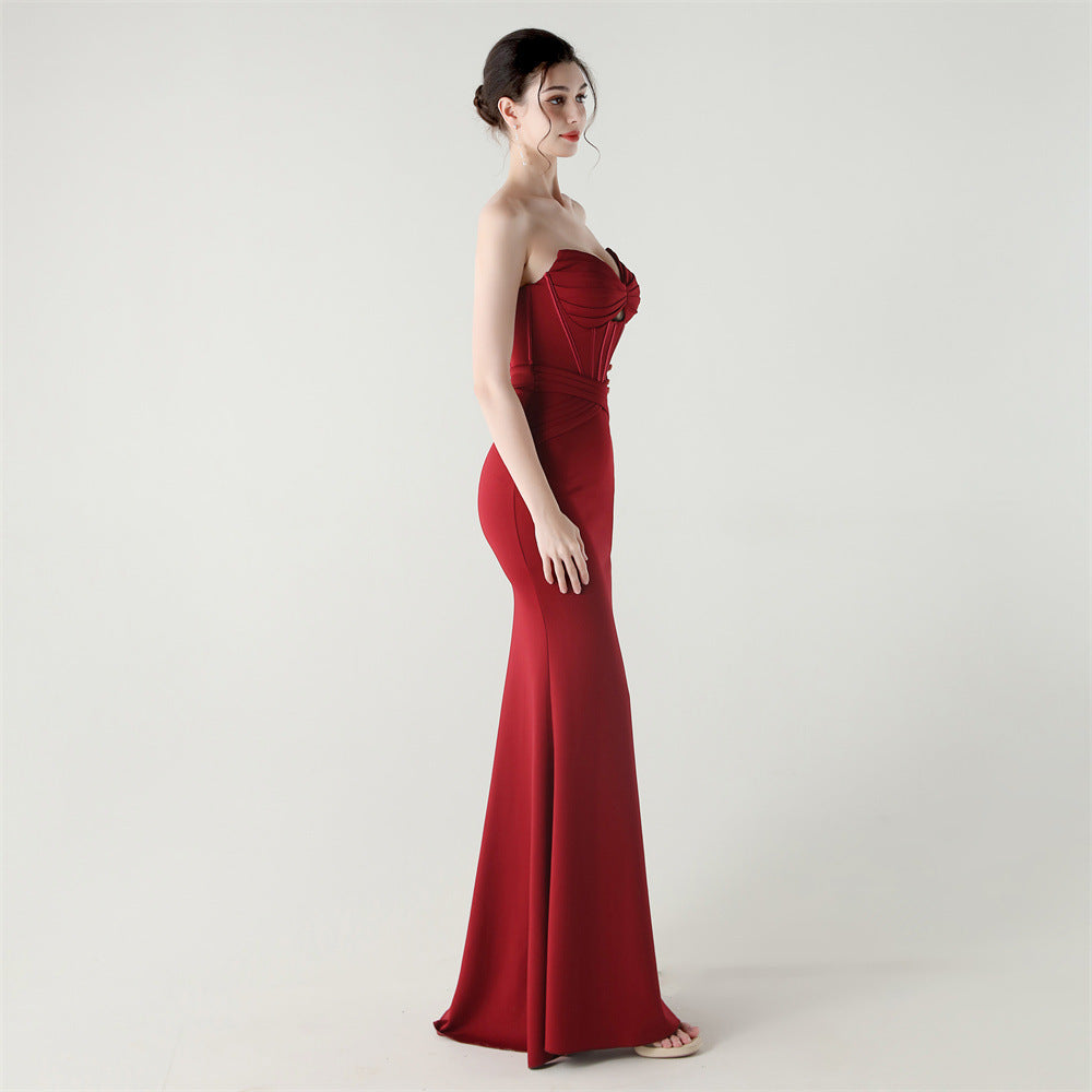 Crimson Desire Fishbone Gown