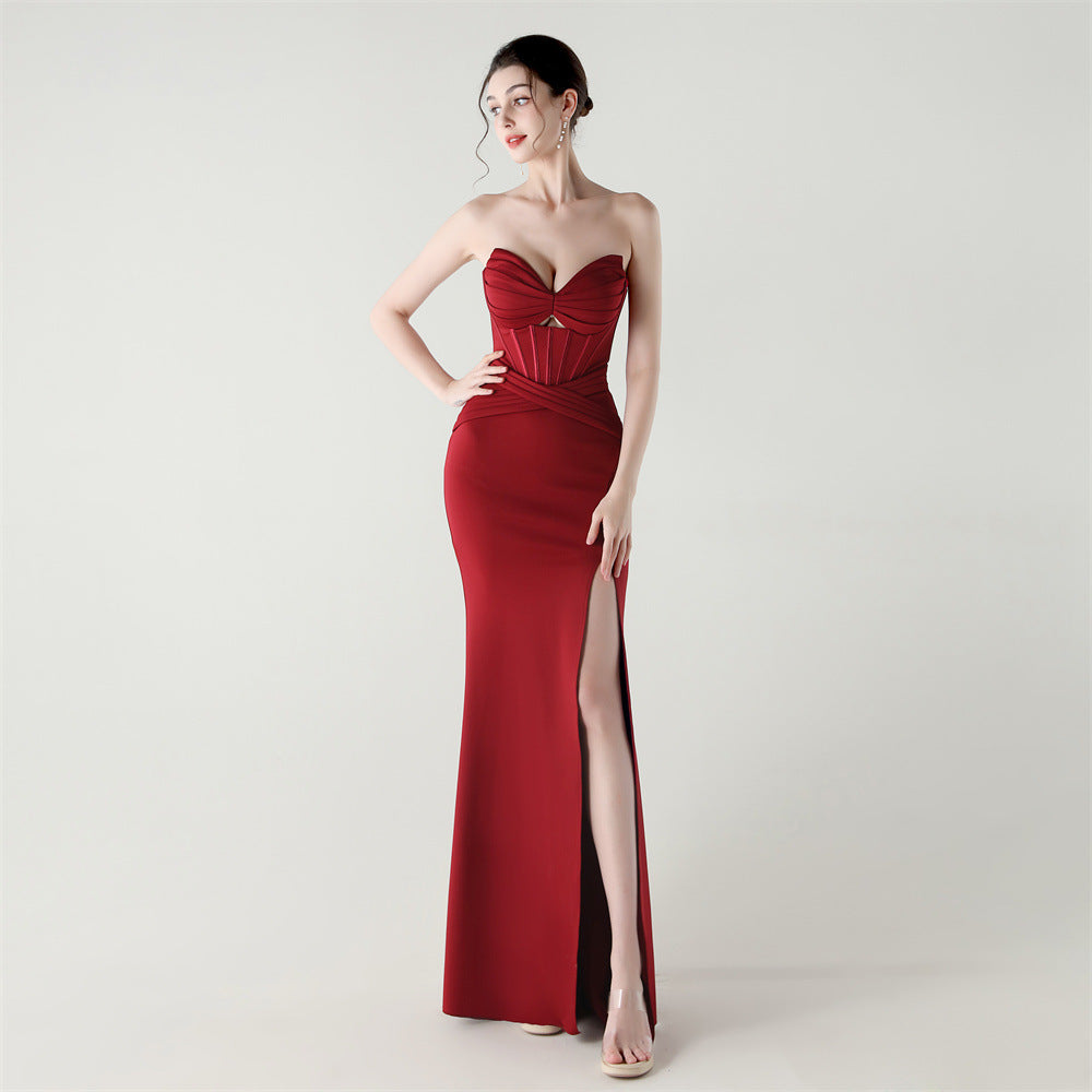 Crimson Desire Fishbone Gown