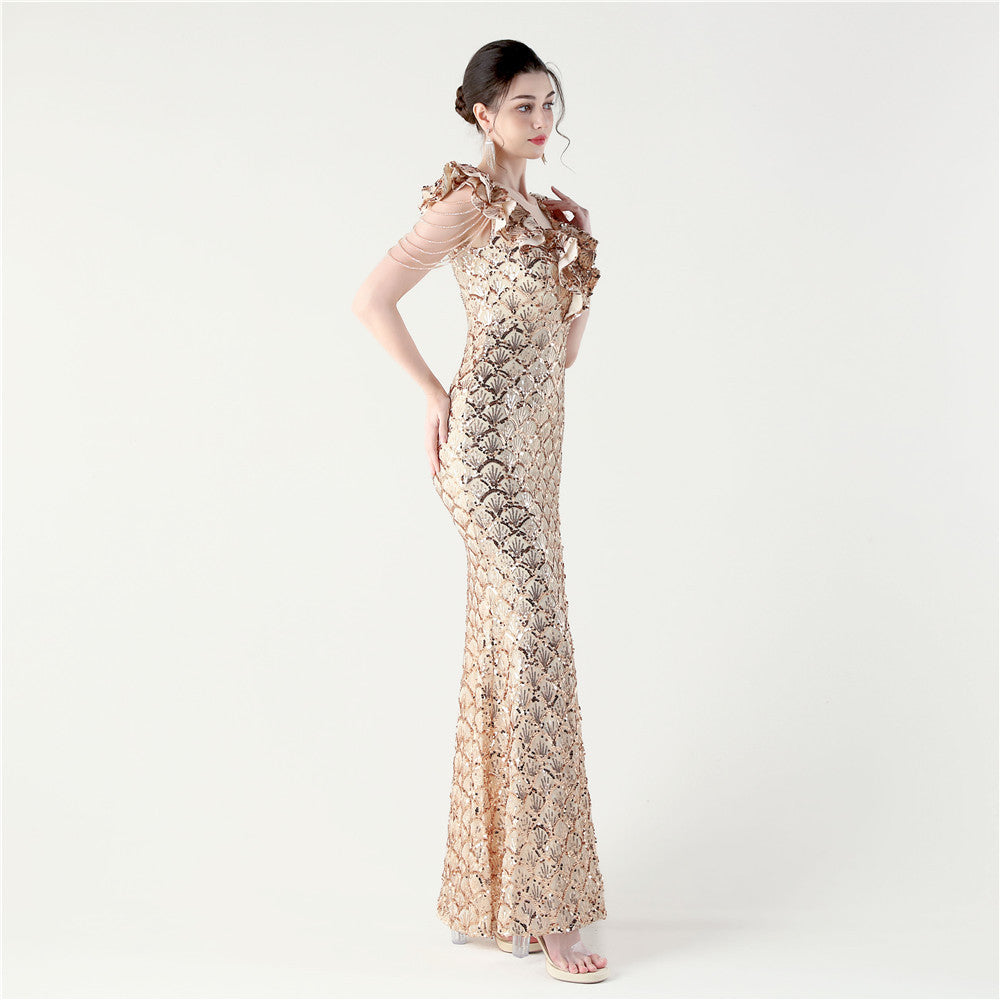 Gold Lilac Blossom Dress