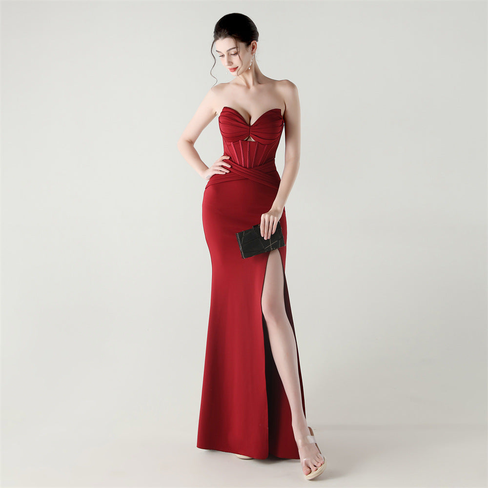 Crimson Desire Fishbone Gown