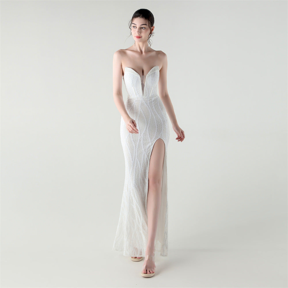 Ivory Starlight Serenade Sequin Gown