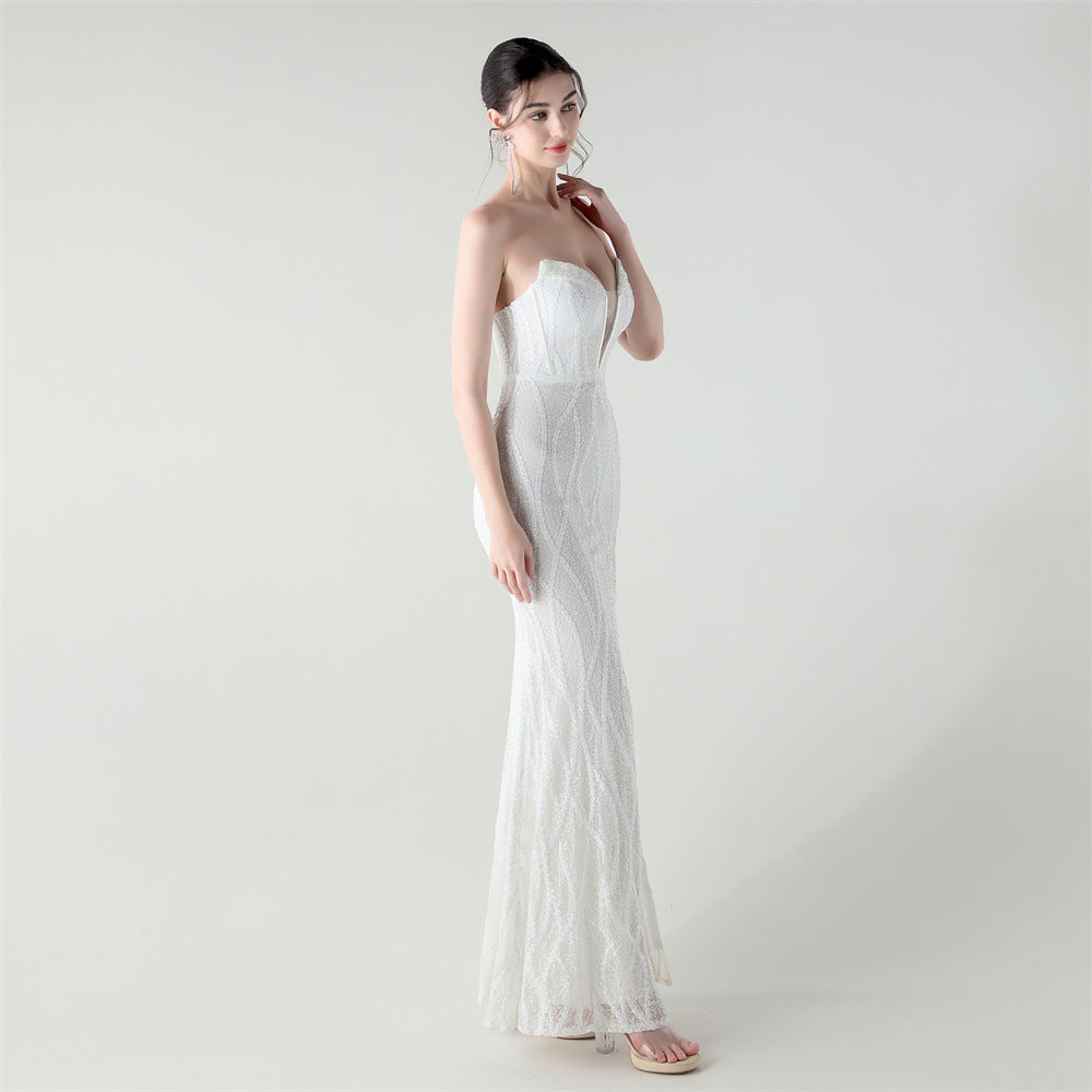 Ivory Starlight Serenade Sequin Gown