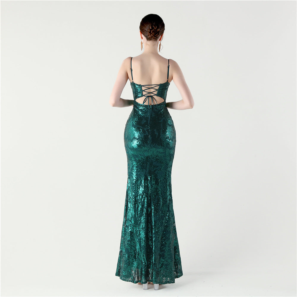 Emerald Fairytale Embellished Floral Dress