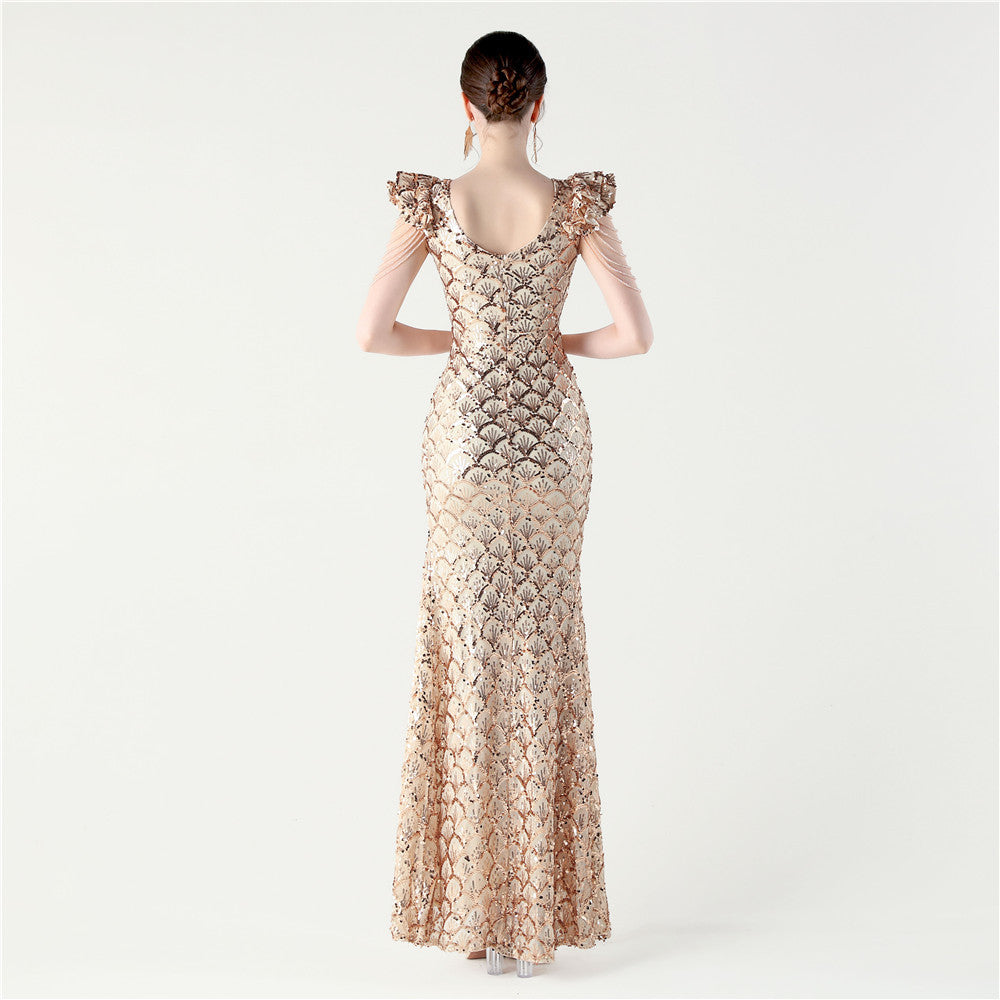 Gold Lilac Blossom Dress