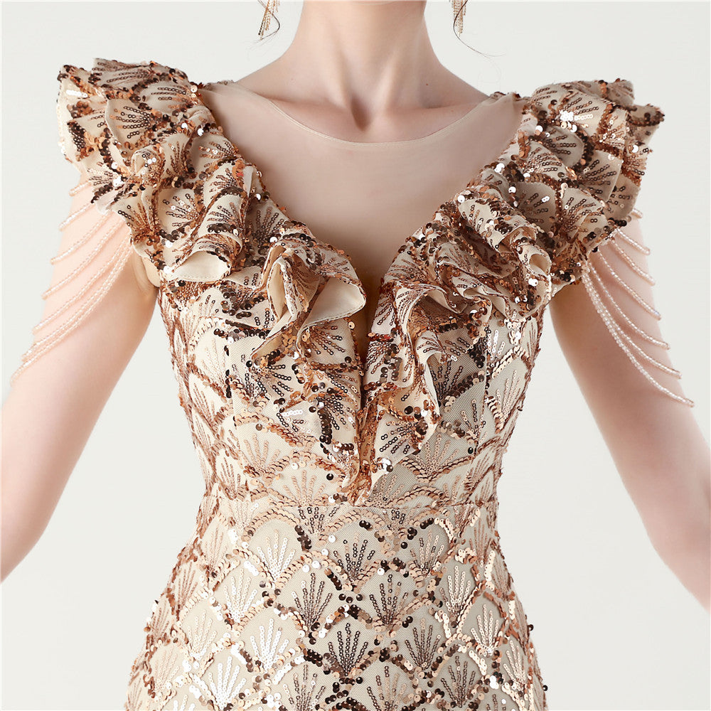 Gold Lilac Blossom Dress