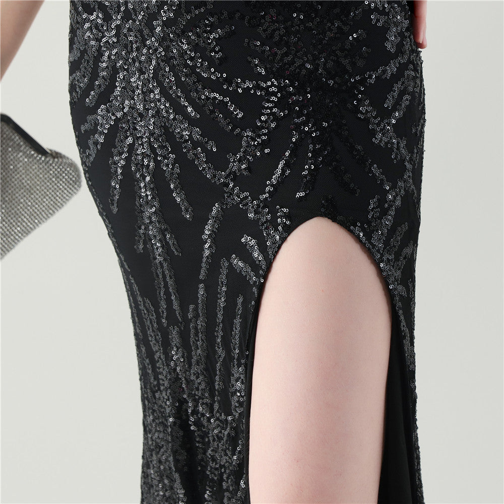 Jade Shimmer Evening Gown