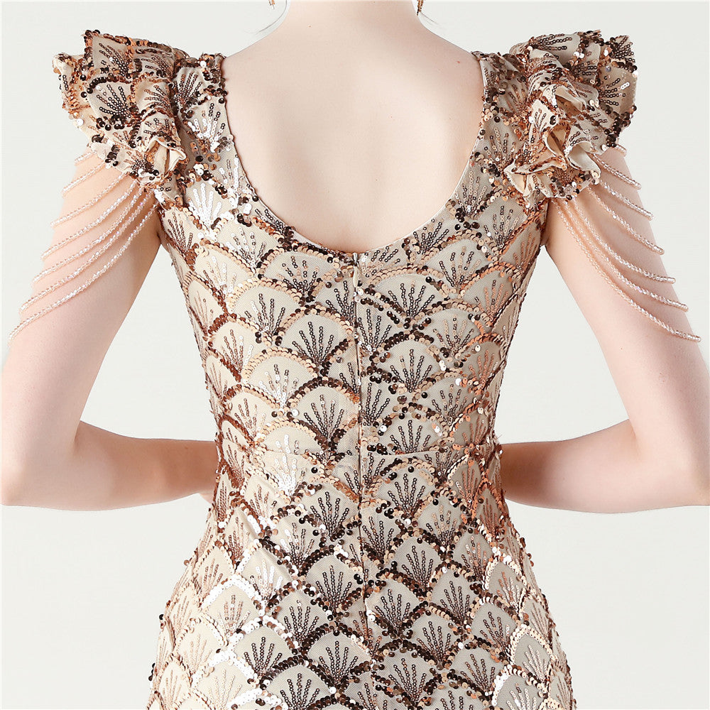 Gold Lilac Blossom Dress