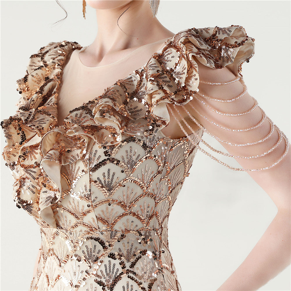 Gold Lilac Blossom Dress