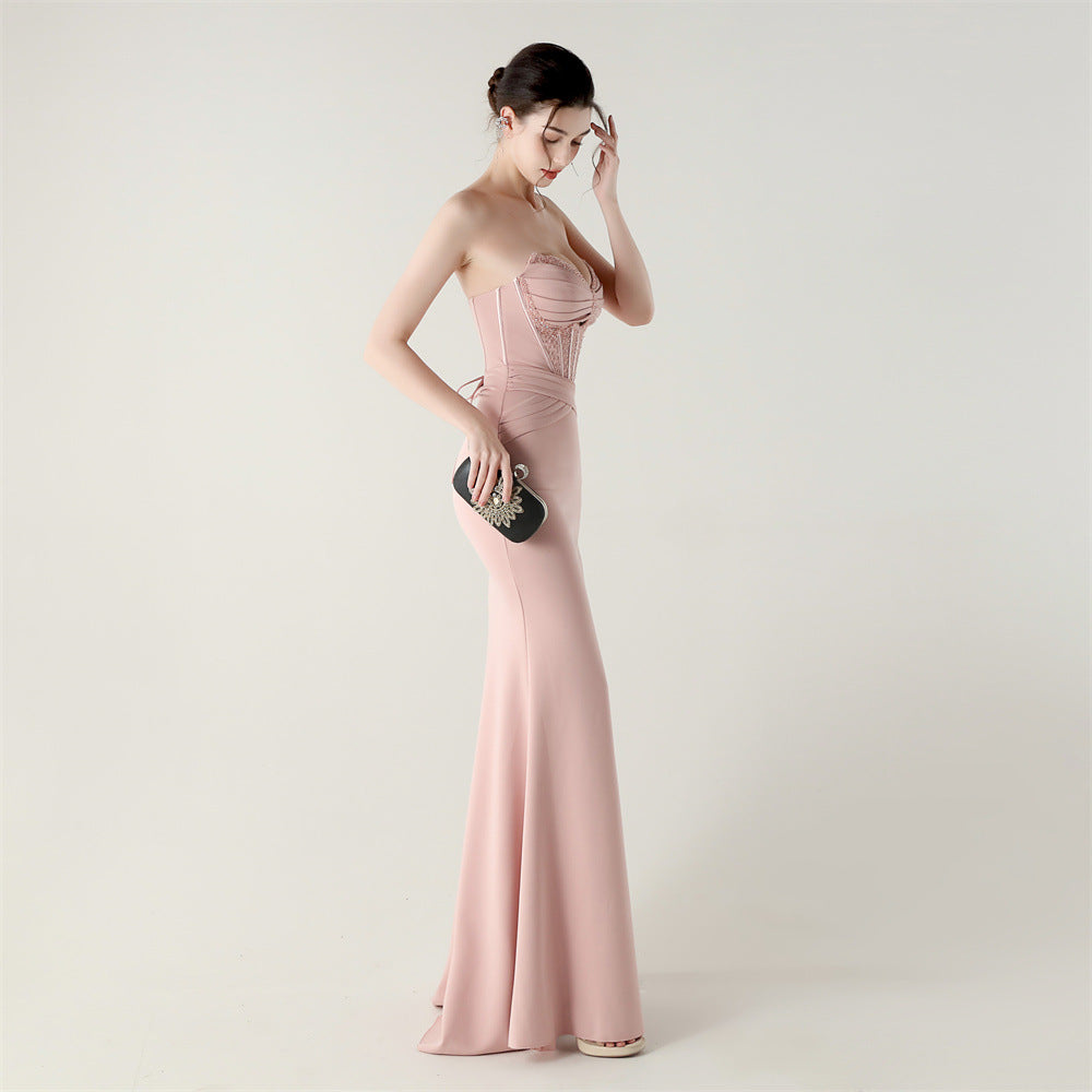 Blush Pleated Grace Gown