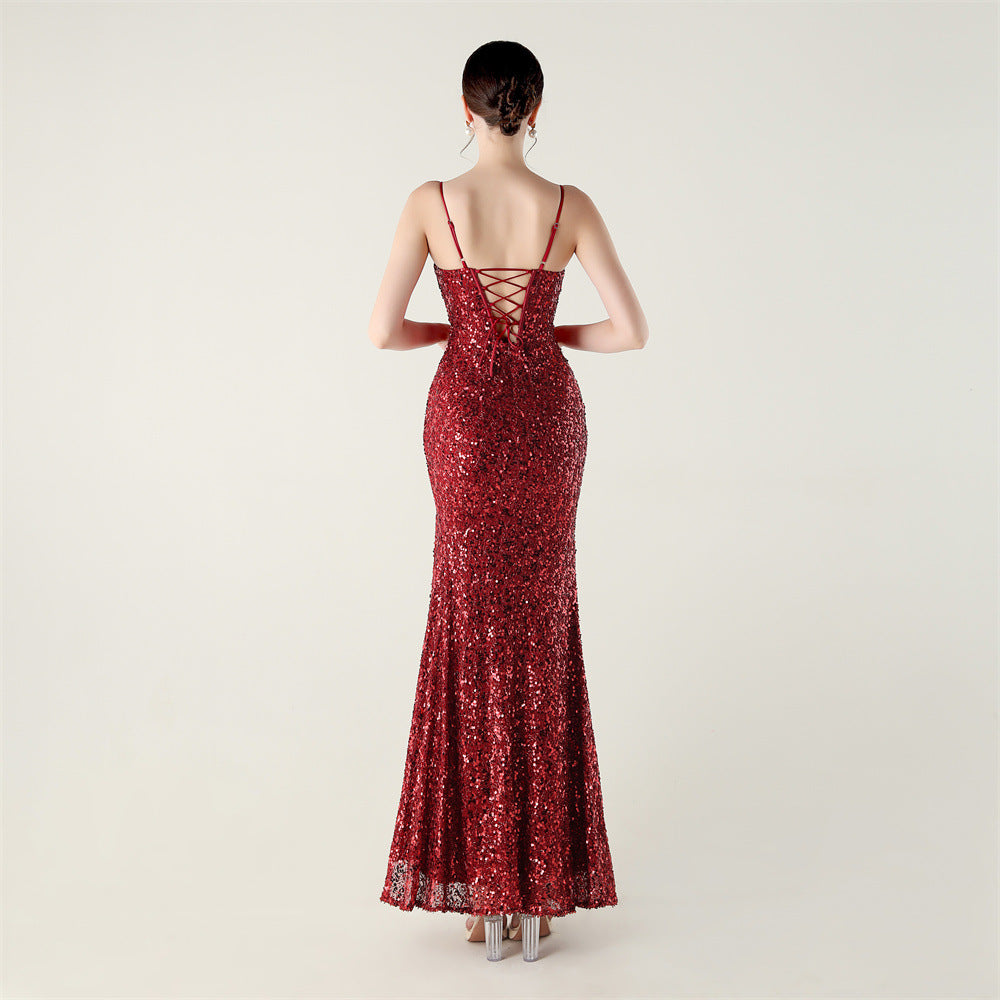 Deep Red Flamenco Dot Dance Dress