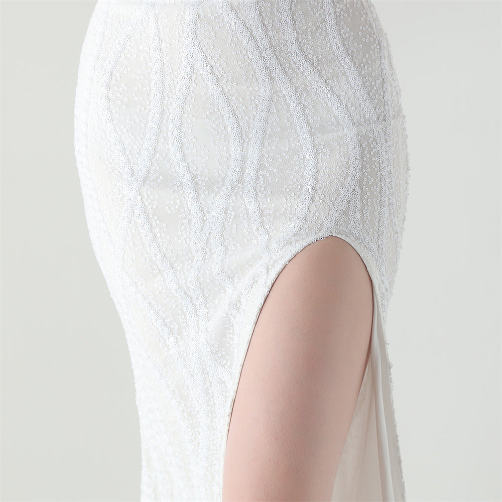 Ivory Starlight Serenade Sequin Gown