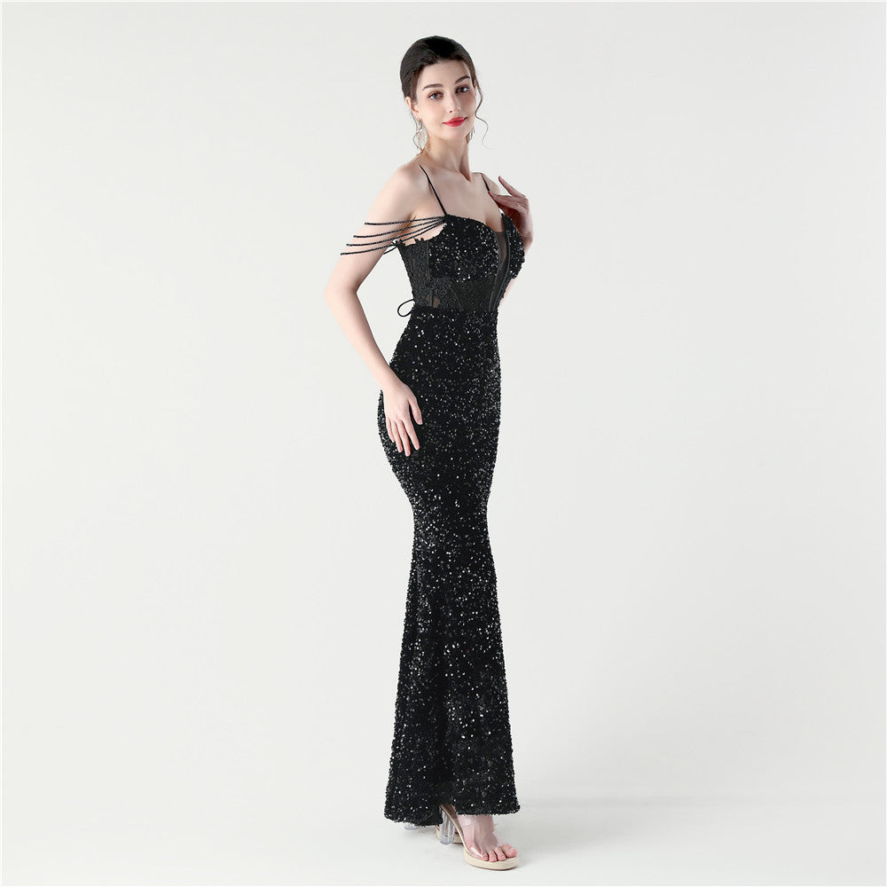 Moonlit Fishbone Gown