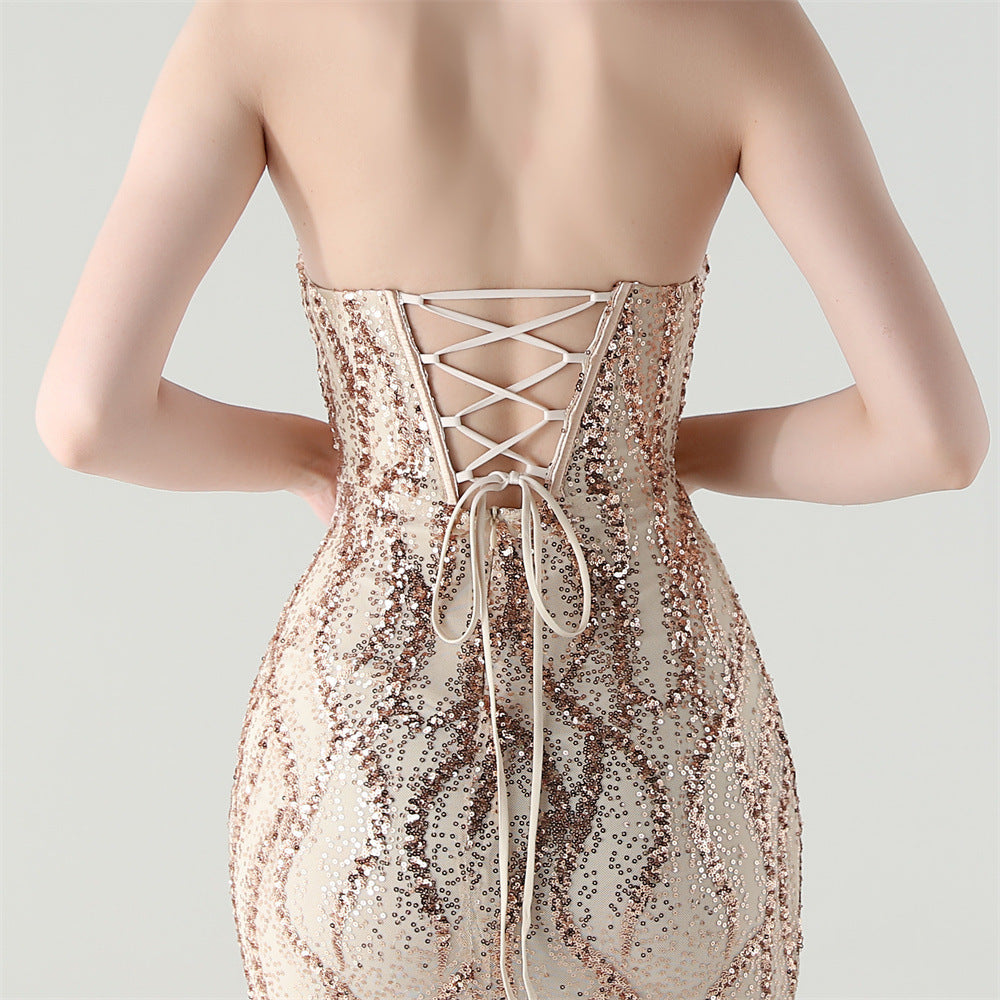 Gold Starlight Serenade Sequin Gown