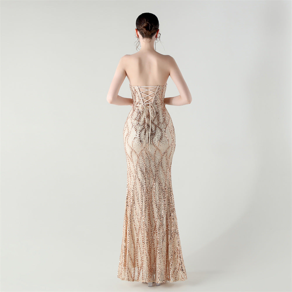 Gold Starlight Serenade Sequin Gown