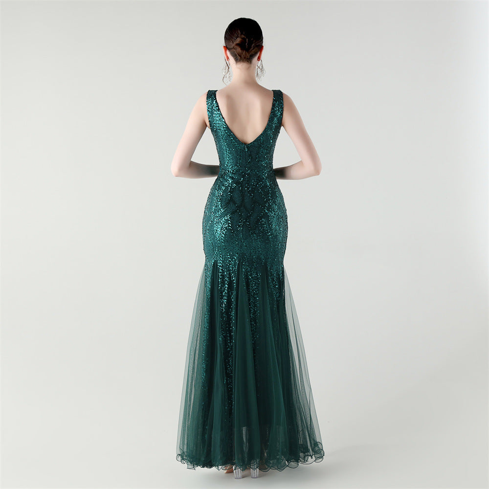 Emerald Coastal Breeze Maxi Dress