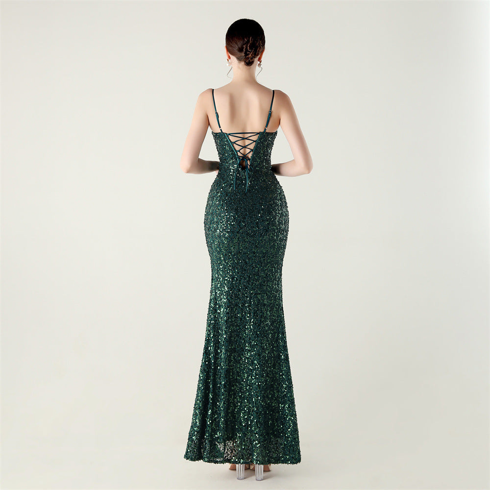 Dark Green Flamenco Dot Dance Dress