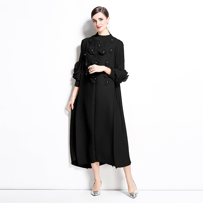 Black Luxe Floral Embellished Dress