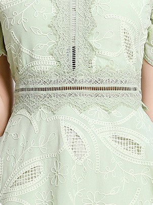 Mint Petal Lace Dress