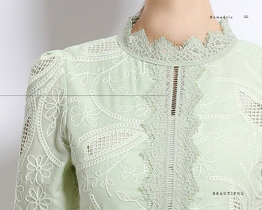 Mint Petal Lace Dress