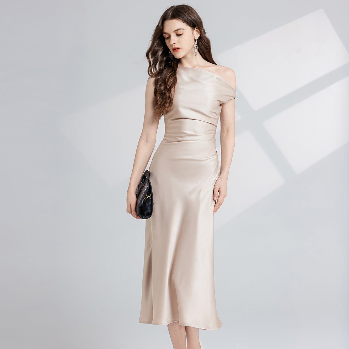 Moonlit Glow Satin Bodyfit Dress