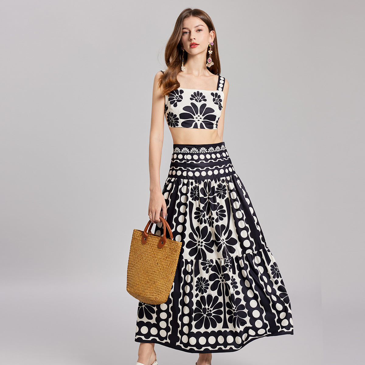 Black and White Beach Party Two Piece Set - 831825771695_BAS