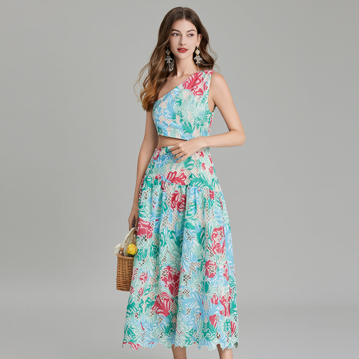 French Lace Green Resort Dress - 817864267678_GRE