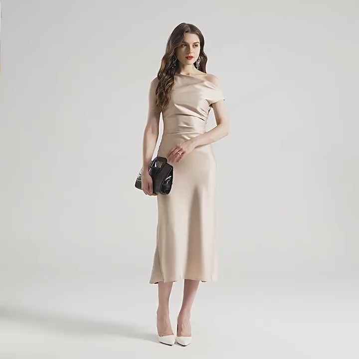 Moonlit Glow Satin Bodyfit Dress