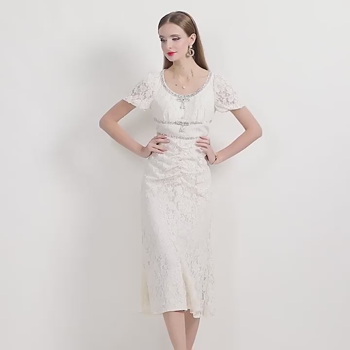Grace Crystal Lace Dress